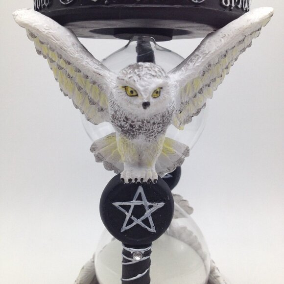 Snowy Owl Magic Sand Timer Pentagram 7 inch Tall New 13418 - Picture 3 of 6